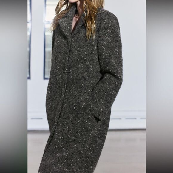 ZARA MANTECO WOOL BLEND BOUCLE COAT ZW COLLECTION Size M - Picture 7 of 12